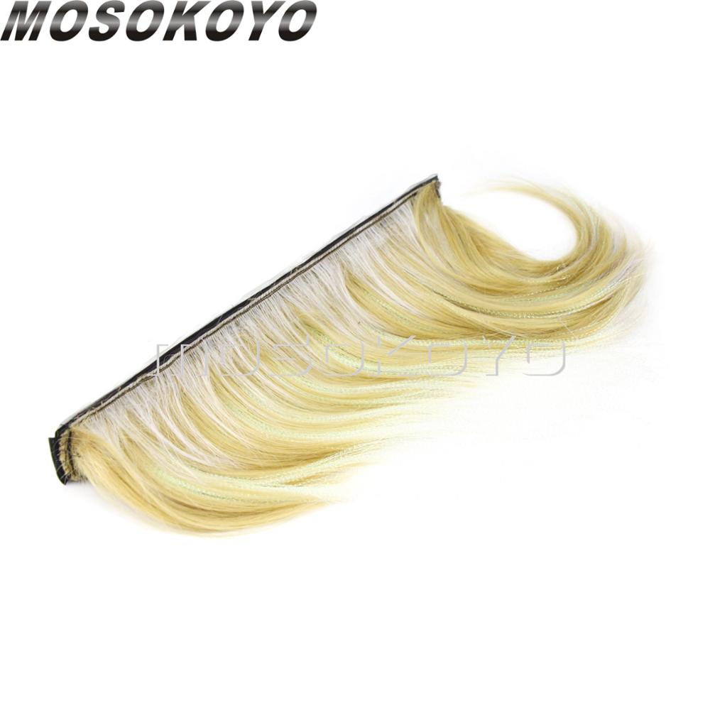 Motorcycle Punk Biker Helmet Mohawk Attached Long Hair Feather Casco Mohawks Sticker Outdoor: yellow white