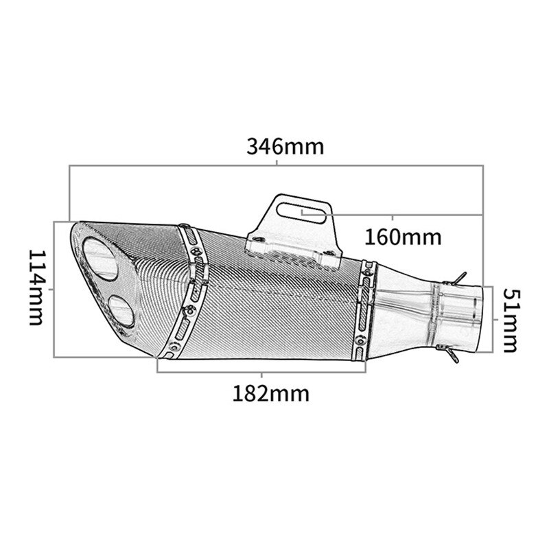51mm innløp universal motorsykkel eksospotte yoshimura dobbel eksos for  r6 mt09 ninja 400 250 z900 z1000 gsxr 600 r3 s1000rr r1