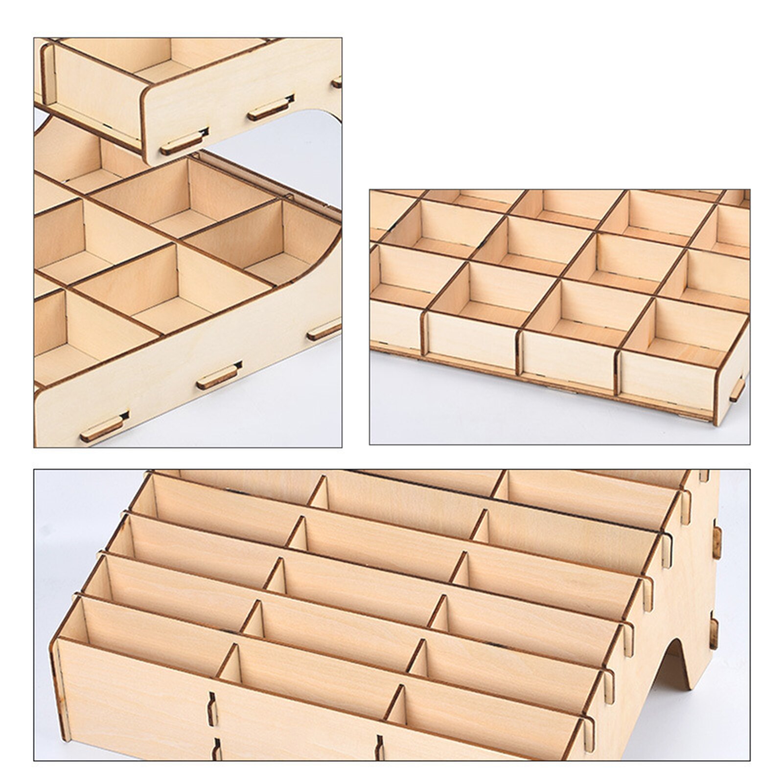 24 Gaten Diy Houten Modulaire Verf Rack Multifunctionele Verf Tool Holder Organizer Model Building Tool Sets