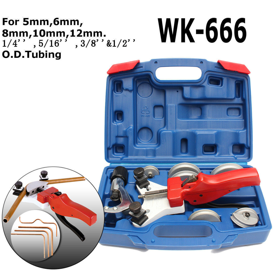 Meijiabuy Tubing Pipe Bender WK-666 Copper Pipe Tubing Bender Manual Tube Bending Tool Kit 5-12mm