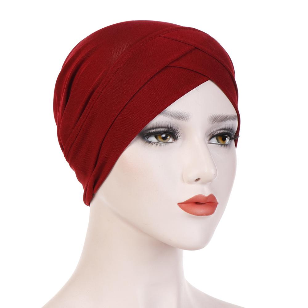 JTVOVO RUNMEIFA Modal Full Wrapped Forehead Cross Inner Headscarf Balaclava Elastic Beanie Muslim Women Stylish Hijab