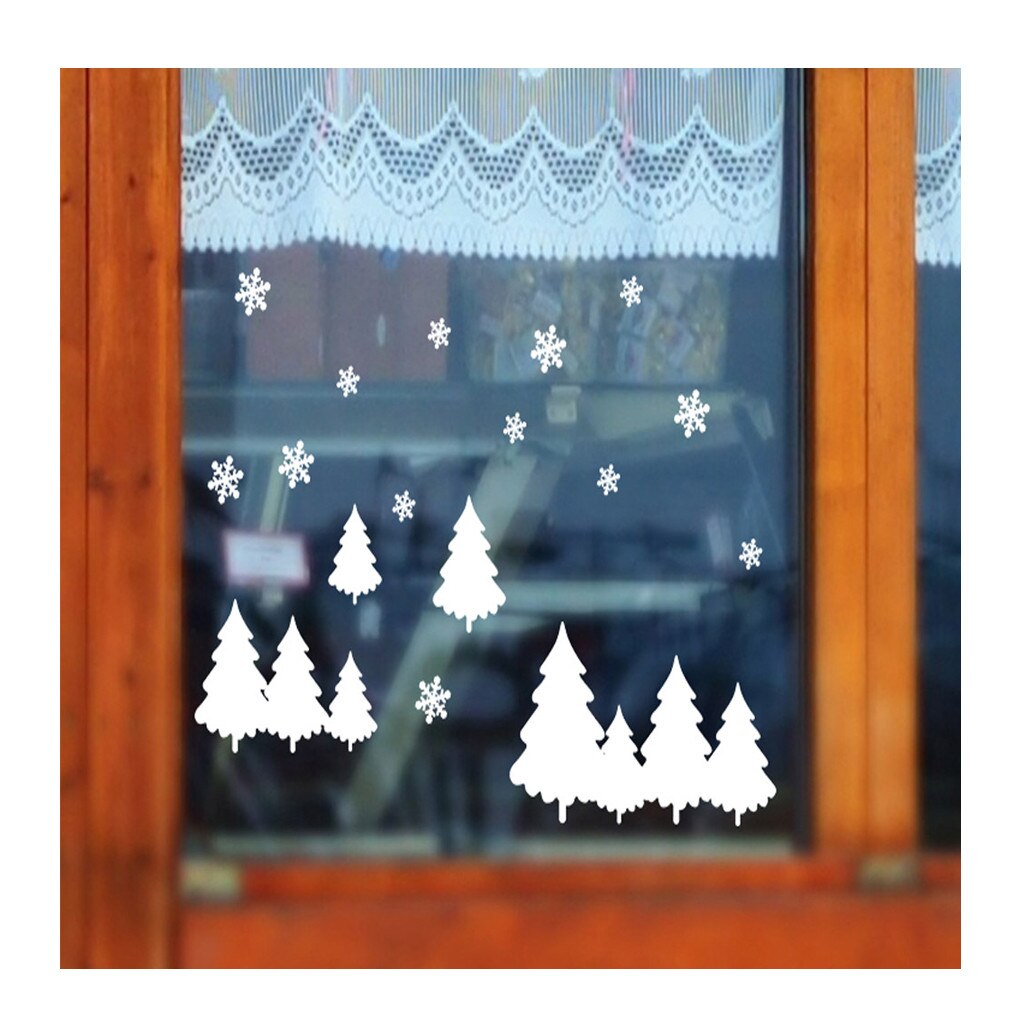 Christmas tree decoration glass window wall sticker wall decals festival home decor happy year stickers wallpaper #30