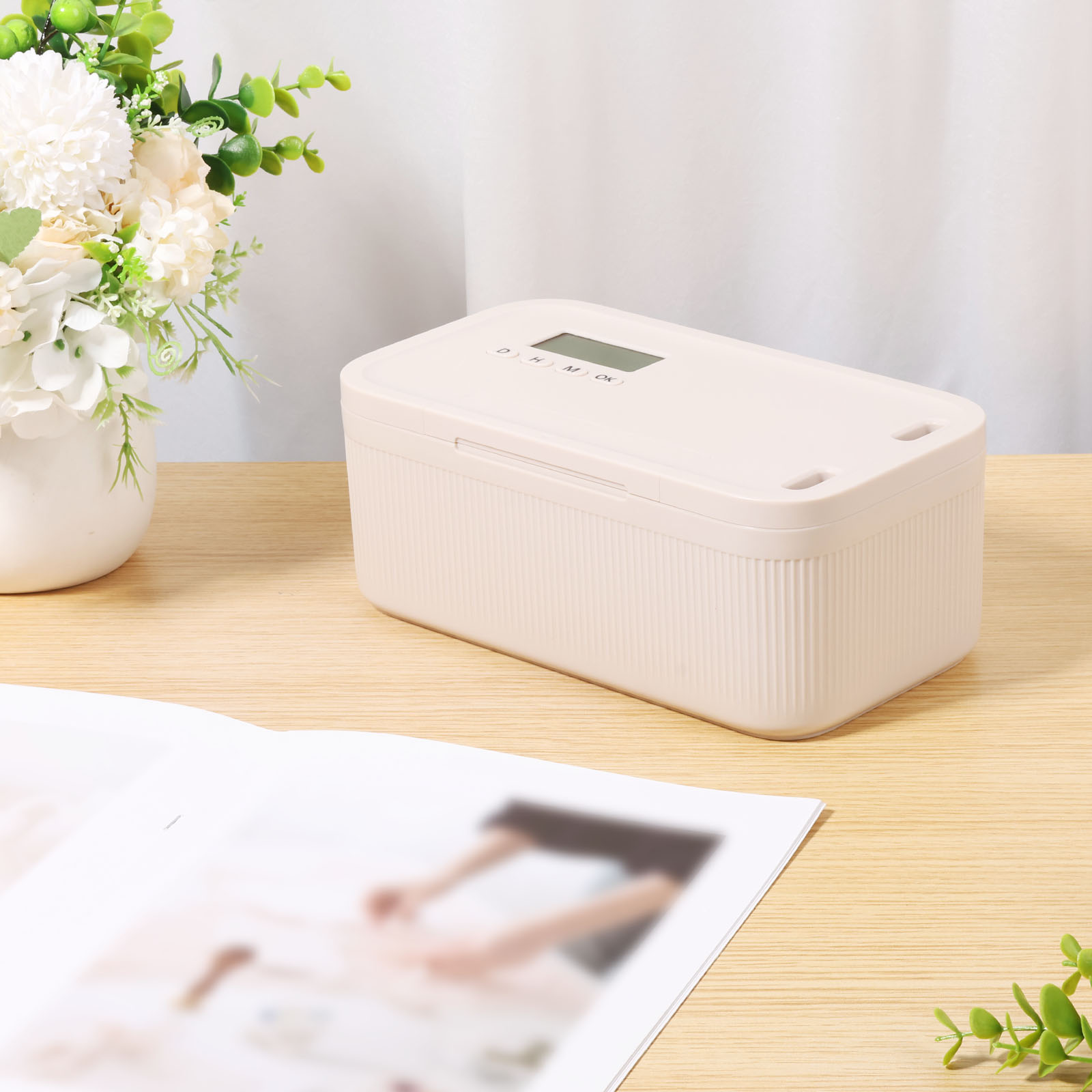 Lock Box with Locker Multipurpose Safe Storage Box with Combination Lock and Timer Portable Organizer Case for Kitchen Home