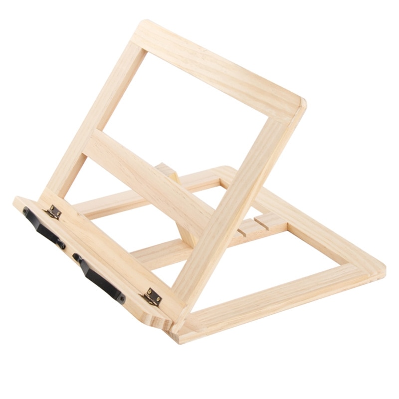 Foldbart træ bogstøtter stand kogebog holder læsestativ træ læser bog support stativholdere tablet pc