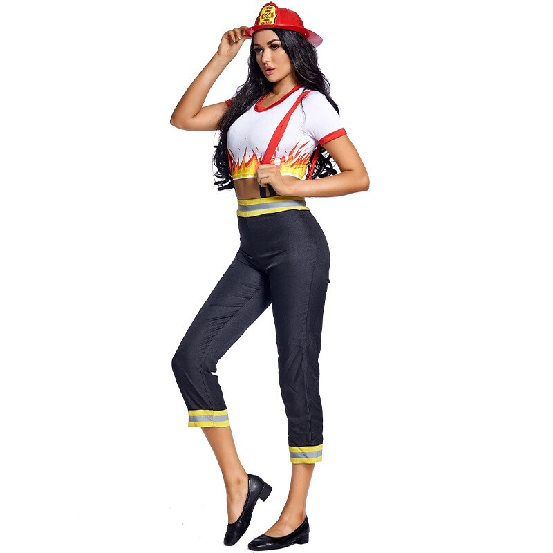 Umorden-Disfraz de Bomberos de cinco alarmas para mujer, disfraz de bombero, Rol de Cosplay, vestido de de fantasía