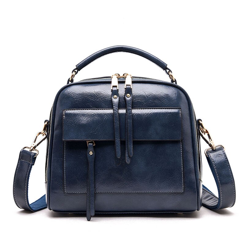 Retro luxe handtassen damestassen merk schoudertas hoge capaciteit crossbody tassen voor vrouwen tote: Blauw