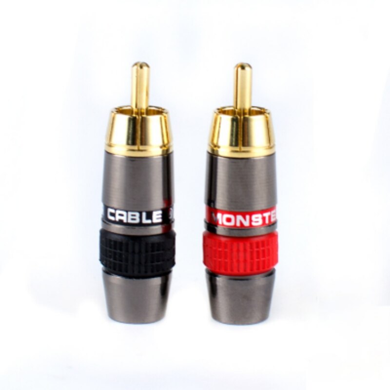 4 stk/parti monster guld rca lotus stik lydsignal terminal