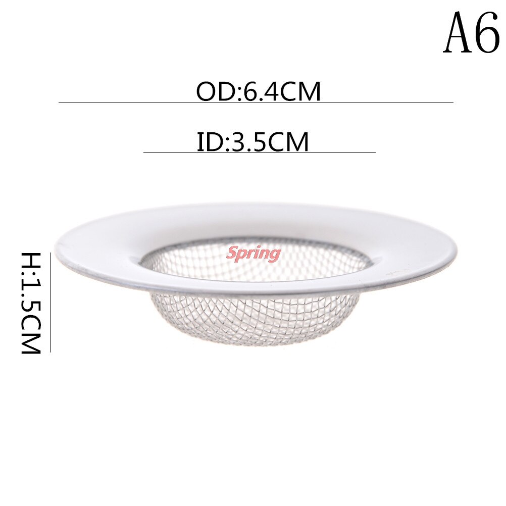 Rvs Filter Ronde Afvoerputje Aanrecht Filter Riool Afvoer Haar Vergieten & Theepot Filter Badkamer Wastafel: A6