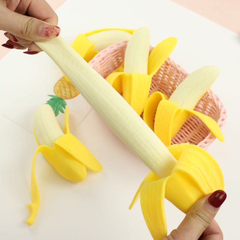 1Pc Leuke Squishy Banaan Trp Elastische Simulatie Banaan Langzaam Stijgende Squeeze Antistress Speelgoed Voor Kinderen