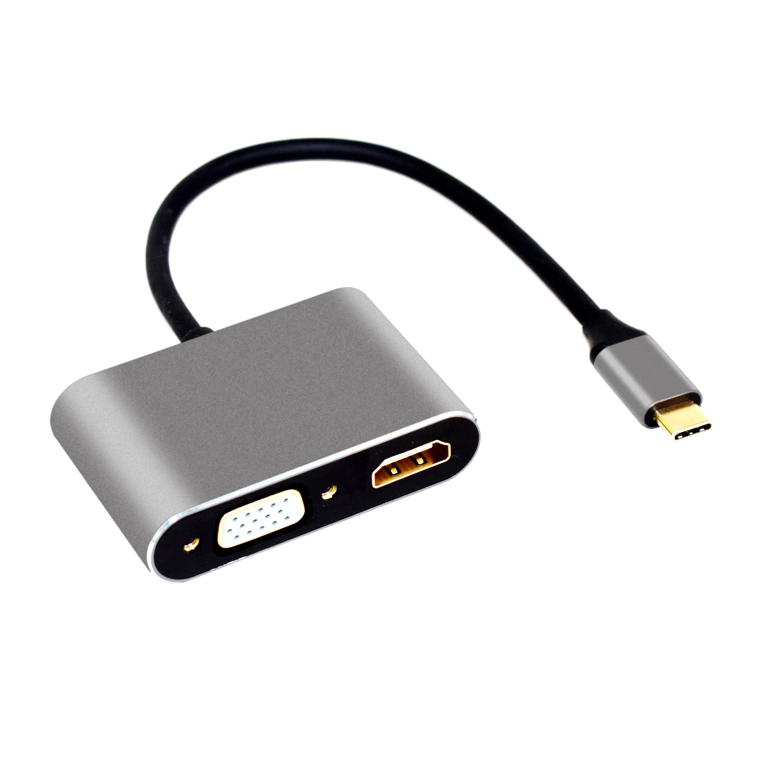 Usb C Naar Hdmi-Compatibel Vga Adapter, type C Naar Vga Hdmi-Compatibel Adapter Hdmi 4K Voor Pc