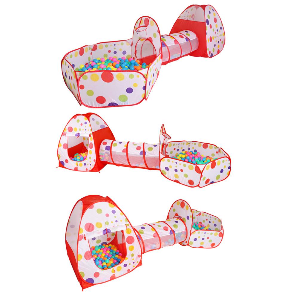 Children's Tent Indoor Play House Portable Folding Three-piece Tunnel Dot Game Bobo Ocean Ball