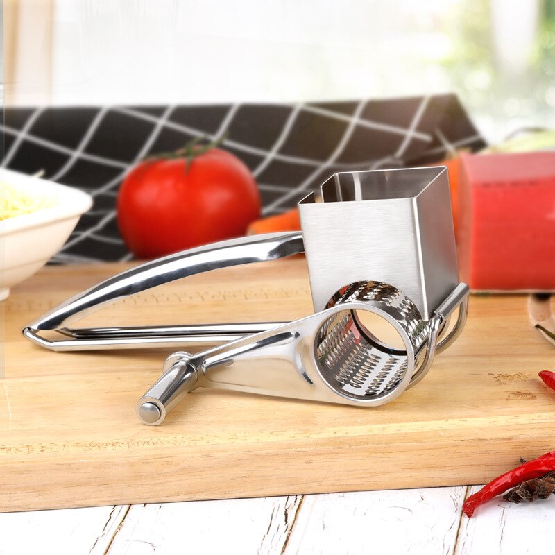 Rotary Cheese Grater Stainless Steel Cheese Shredder Multifunction Cheese Slicers Garlic Grinder Kitchen Cheese Tool