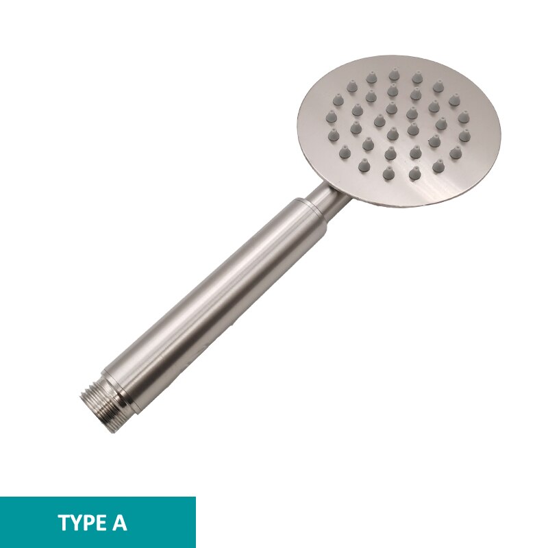 Bathroom Shower Set Brushed Nickel Stainless Steel Matt Silver Round Square Hand Shower High Pressure with Holder 1.5m Hose: RD Shower 1