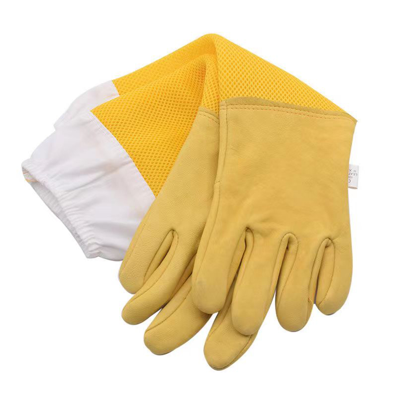 Luvas de apicultor mangas protetoras ventiladas profissional anti abelha para apicultura apicultor evitar ferramentas colmeia