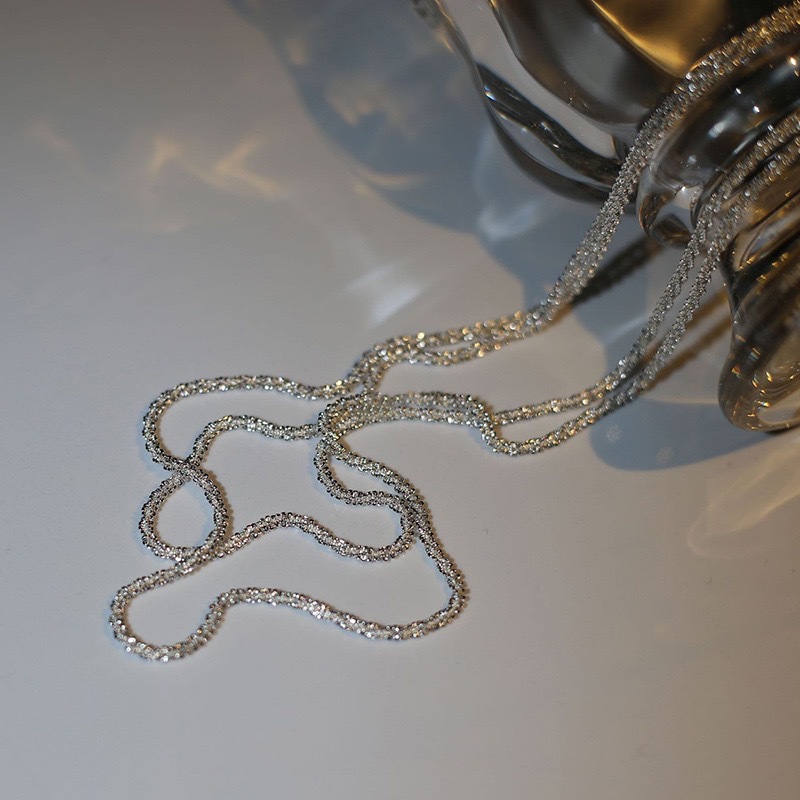 Conjunto de joyería de pulsera y collar de cadena de clavícula chapada en plata brillante, accesorios minimalistas de cielo estrellado para mujer