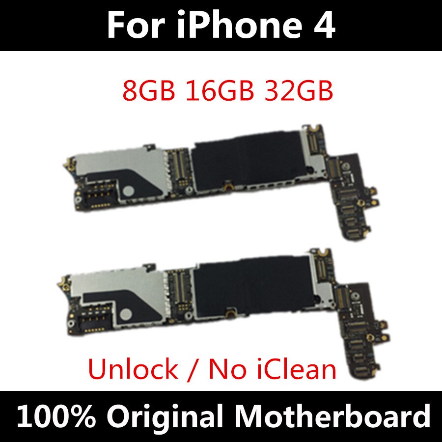 Placa base Original para iPhone 4S desbloqueada de fábrica, placa lógica con sistema operativo, 8GB /16GB /32GB