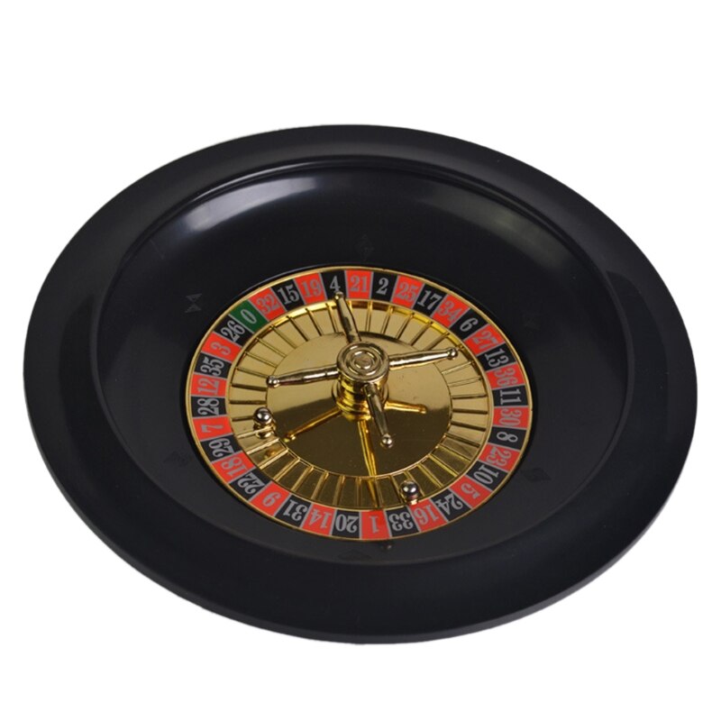 10 inch Roulette Game Set Casino Roulette with Table Cloth Poker Chips for Bar KTV Party Borad Game