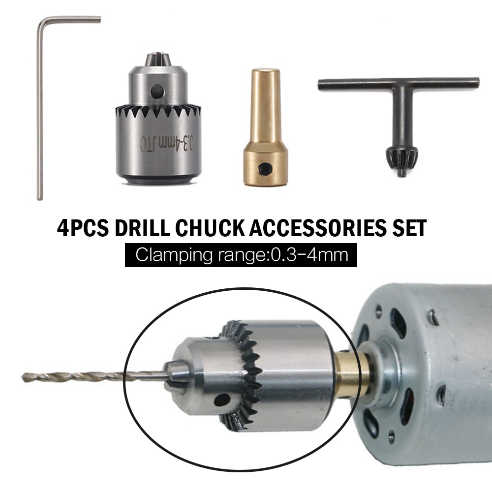 Mandrin Sans Clé Pour Perceuse - Adaptateur Changement Rapide, Tige 2,35 Mm, Serrage 0,3-3,4 Mm, Pour Meuleuse Et Outils