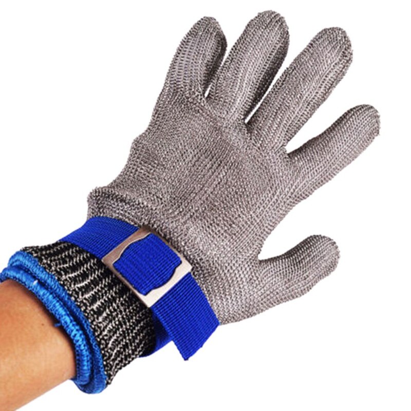 1 stk anti-cut handsker niveau 5 skærebestandige sikkerhedshandsker med pe stålring beskyttende rustfrit stål skærefaste handsker: Xl