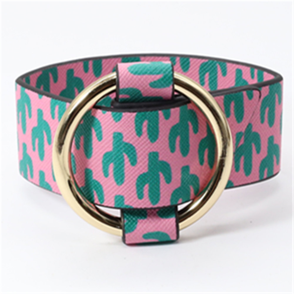 Cactus Wide Bangle Green Wristband Summer Beach Jewelry Chain Leather Bracelets For Women Cuff Bangle Female Party Jewelry