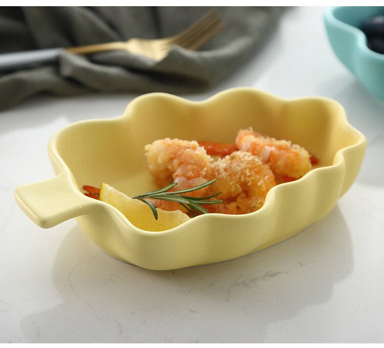 Creatieve Leuke Boom Vorm Ceramica Slabakken Salata Kasesi Huishoudelijke Luxe Restaurant Fruit Groenten Salade Servies: YELLOW