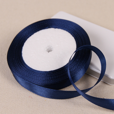 22 metros/rollo de cinta de raso de poliéster azul marino, decoración para de boda y graduación, cintas para envolver pasteles, accesorios para el cabello DIY, lazo: Plata antigua