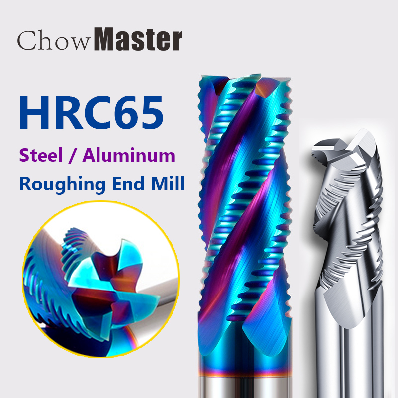 Roughing End Mill 4 Flute HRC65 3mm To 20mm CNC Milling Cutter Bits Router Bit For Aluminium Steel Metal Roughing Machining