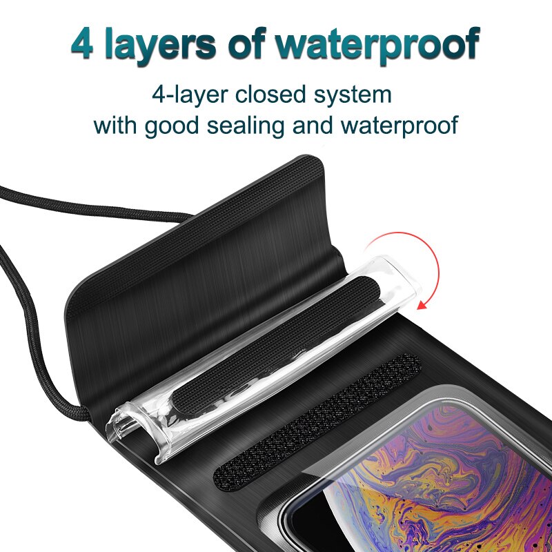 KUULAA Waterproof Phone Case Sealed Clear Bag For Xiaomi iPhone Huawei Samsung Ulefone Mobile Phone Diving Swim Spa Boat Drifter