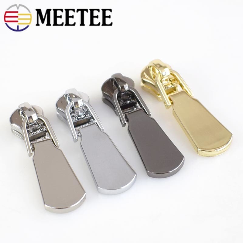 10pz di Modo di 5 # Cursori e ganci per chiusure lampo per Giubbotti I Vestiti del Metallo Chiusure lampo cerniera lampo kit di Riparazione Testa Della Chiusura Lampo Borsa FAI DA TE Accessori per il Cucito KY699