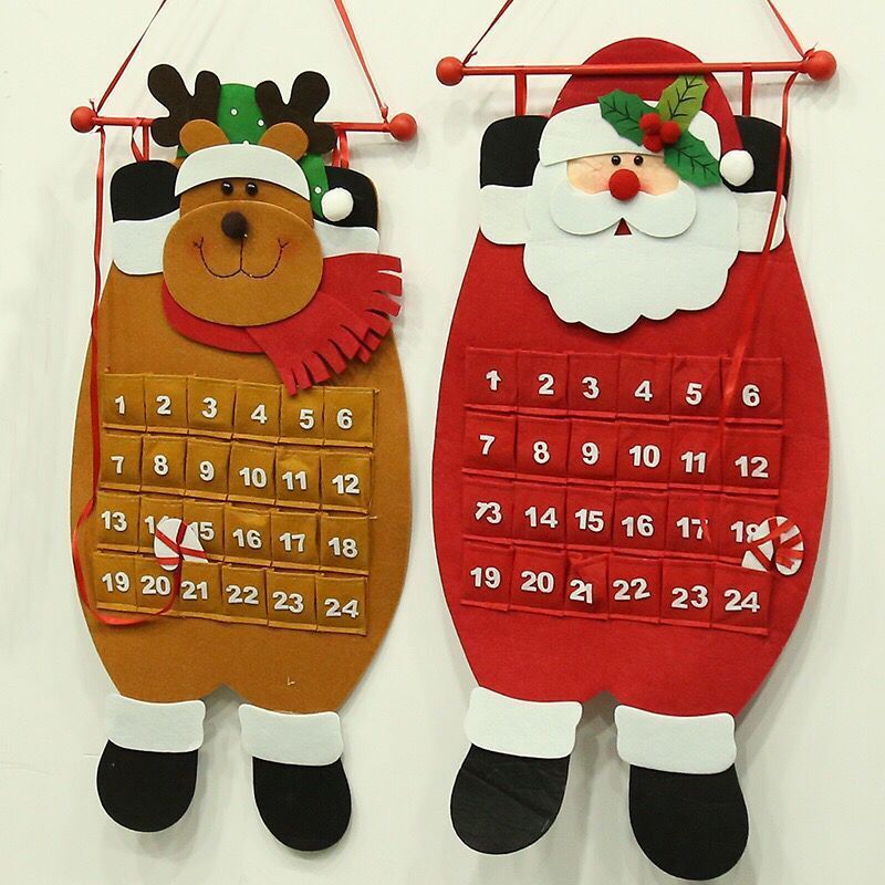 1Pcs Kerst Oude Man Sneeuw Man Herten Kalender Advent Countdown Kalender Opknoping Hanger Decoraties Voor Huis