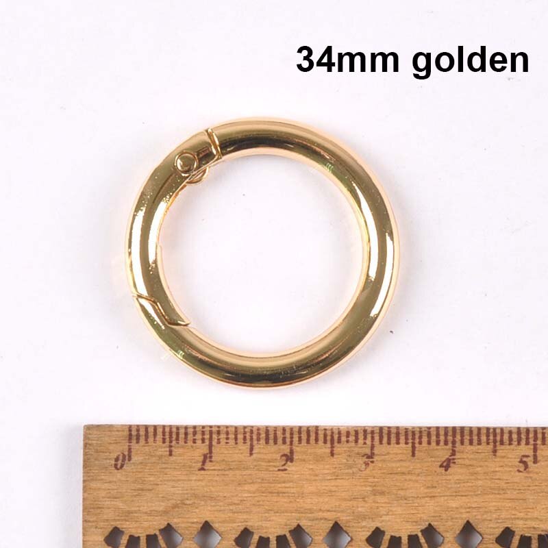 4 stuks zilver zwart goud cirkel ring verbinding tas haak diy accessoires ronde karabijnhaak schoenen riem veer sleutelhanger gespen  c2152: 7