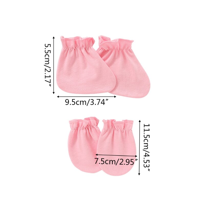 Baby Anti-Kras Zachte Katoenen Handschoenen Voet Cover Set Pasgeboren Wanten Sokken Kit Q9QB