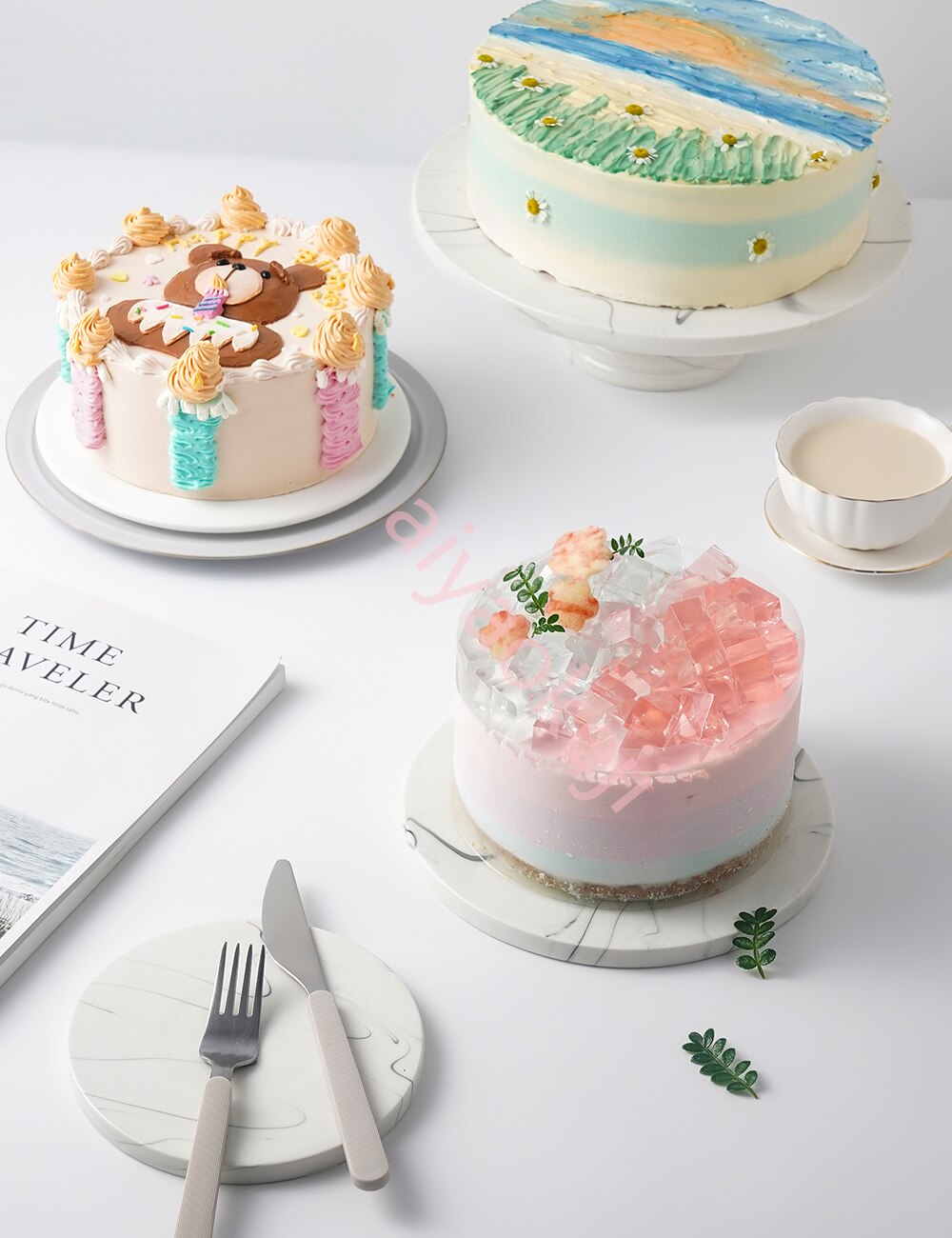 Household 9 /12 Inch Mounted Cream Cake Turntable Rotating table Stand Base Turn Around Decorating Table Cake Stand Baking Tool