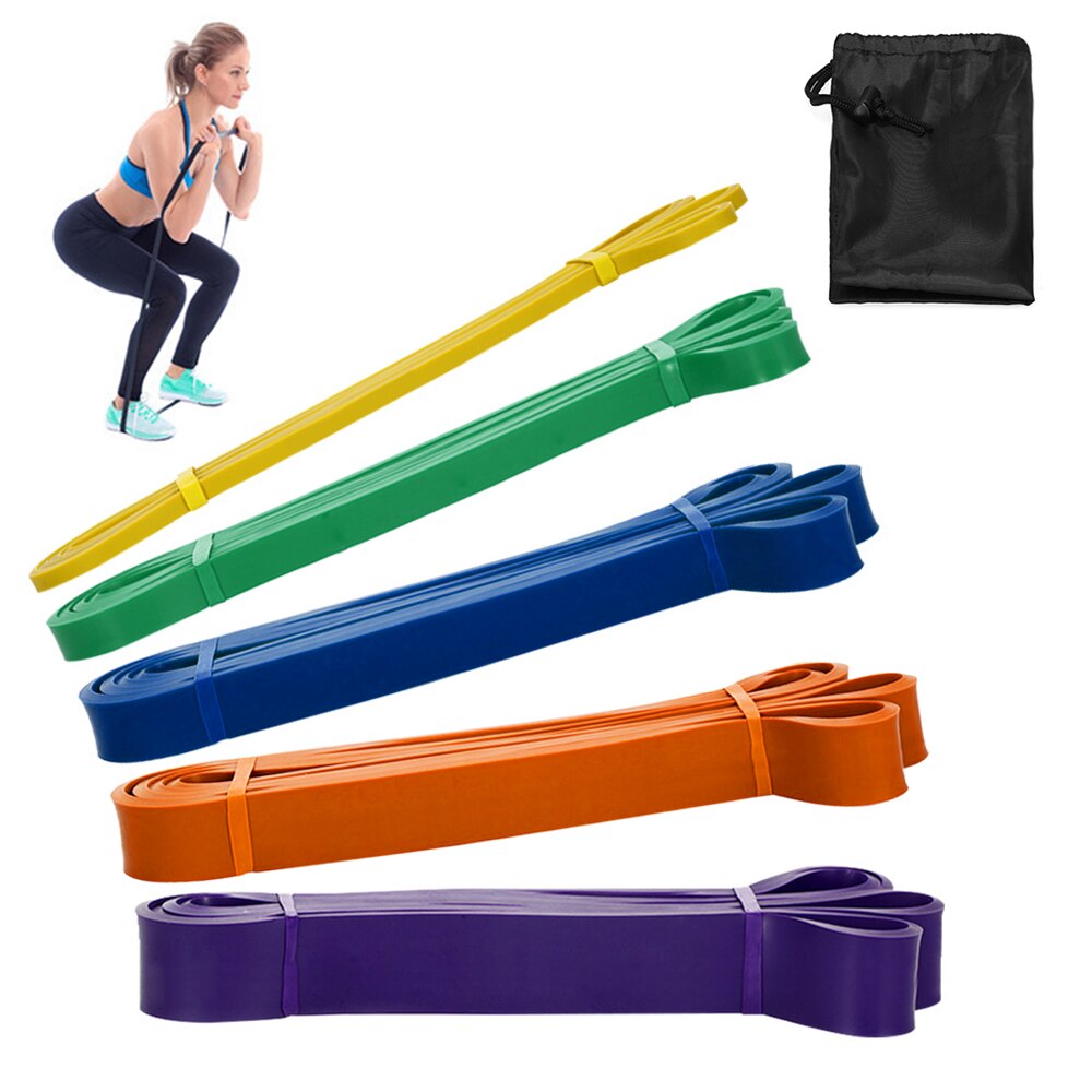 Tomshoo 208 Cm Weerstand Bands Cross Fit Fitnessapparatuur Natuurlijke Latex Weerstand Band Pull Up Band Loop Yoga Exercise: 5pcs