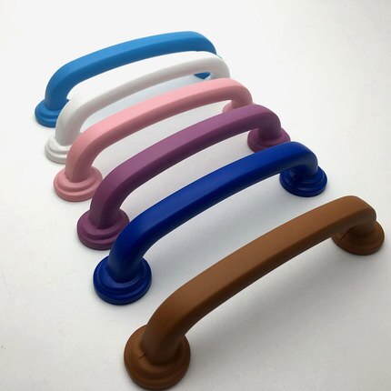 Tirador colorido de 3,75 ''para cajón, manija de la puerta del armario, Tiradores para vestidor, tiradores para niños, color azul amarillo, naranja, rojo, rosa, muebles de 96mm