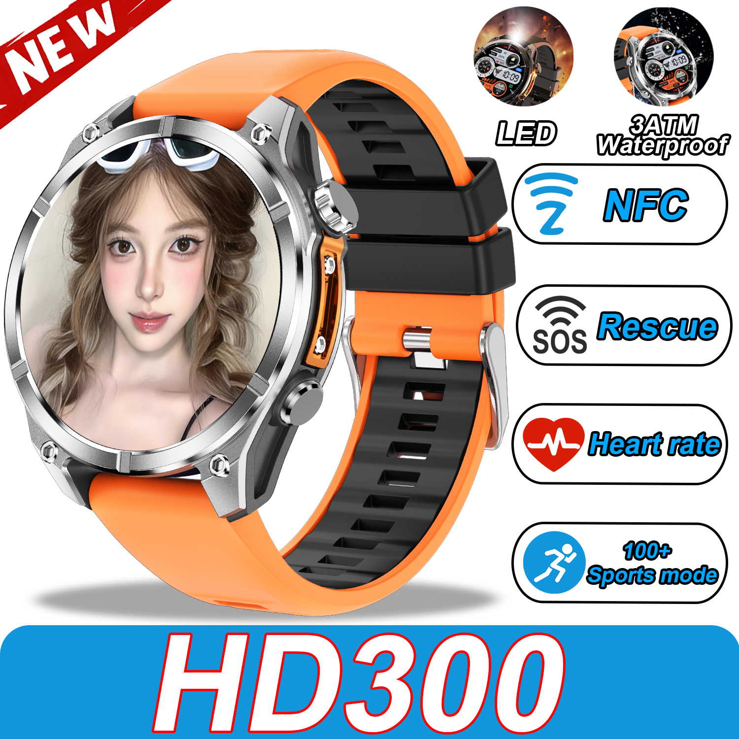 2025Nowy inteligentny zegarek robić nurkowania dla mężczyzn Ekran AMOLED 3ATM Wodoodporny sportowy naganiacz zwierza zdatność Tętno BT Połączenie Inteligentny zegarek dla Xiaomi: zielony