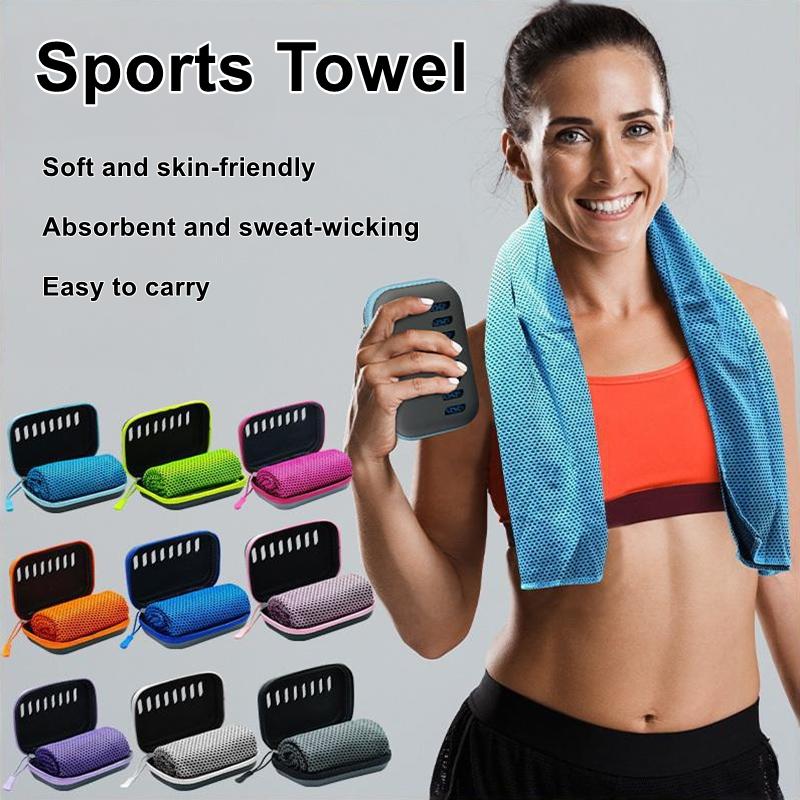 camping koelhanddoeken met EVA-hoes, compacte & draagbare reis-koelhanddoek, snel drogende handdoeken voor sport, gym, wandelen en yoga