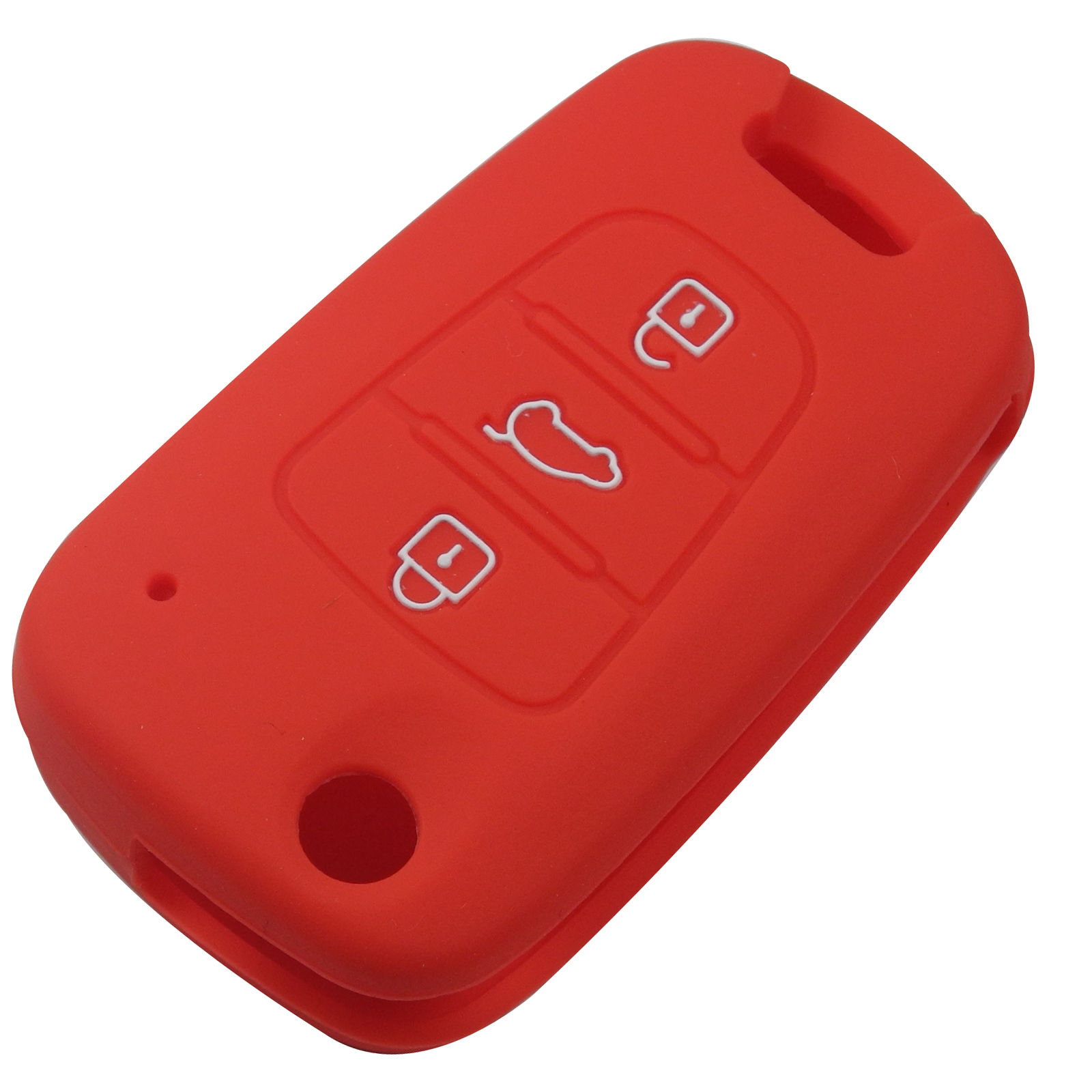 Bilchave Folding Flip Remote Silicone Auto Sleutel Cover Case Voor Hyundai i20 i30 i35 iX20 iX35 Solaris Verna 3 Knoppen: red