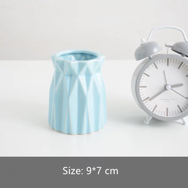 Escova de maquiagem cerâmica frasco de armazenamento rosa cerâmica garrafa de armazenamento organizador de armazenamento de cosméticos caneta titular desktop recipiente de cerâmica: Style 14