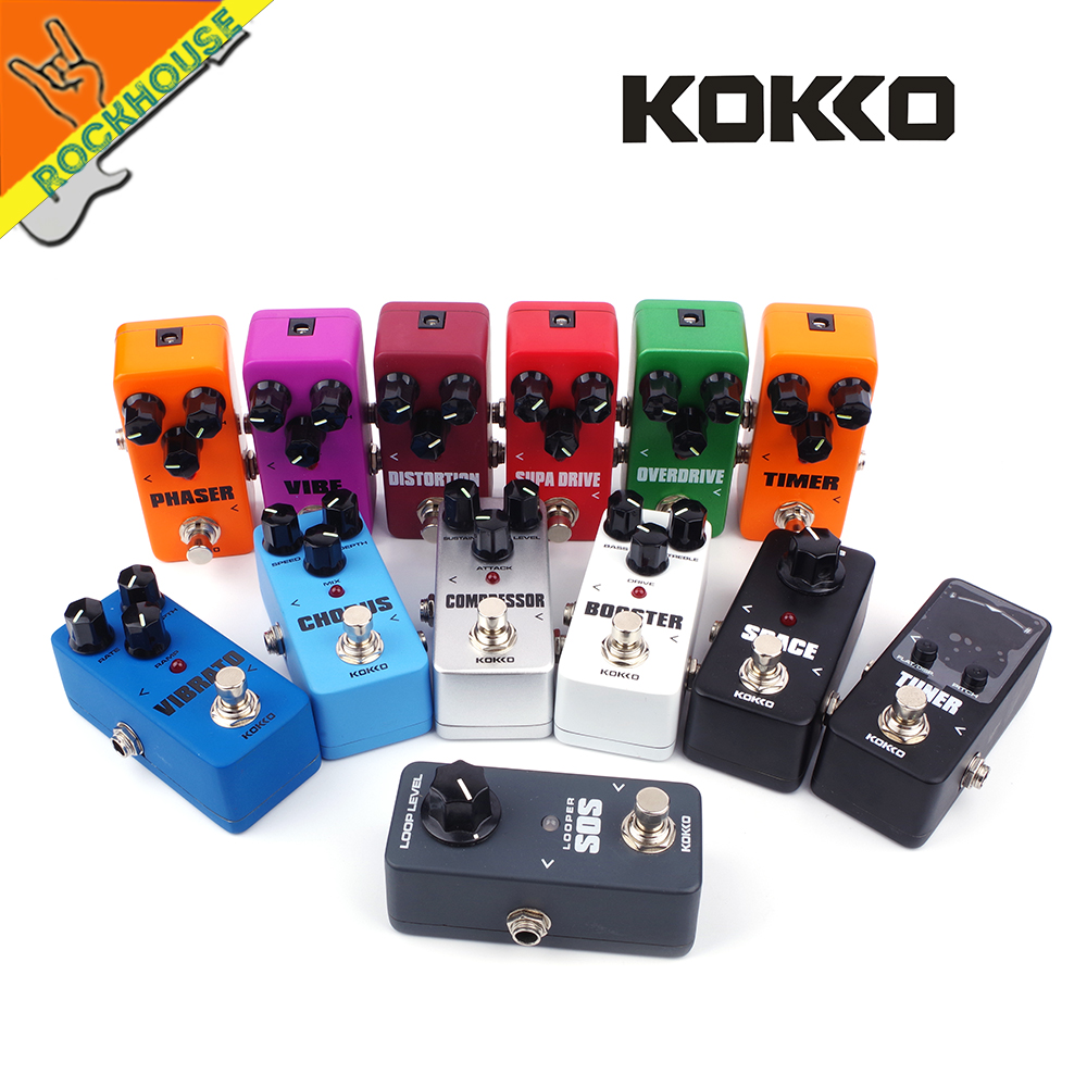 KOKKO Guitar Effects Pedal Chorus Compressor Overdrive Distortion Booster Vibe Vibrato Loop Reverb Phaser Tuner Guitar Pedal