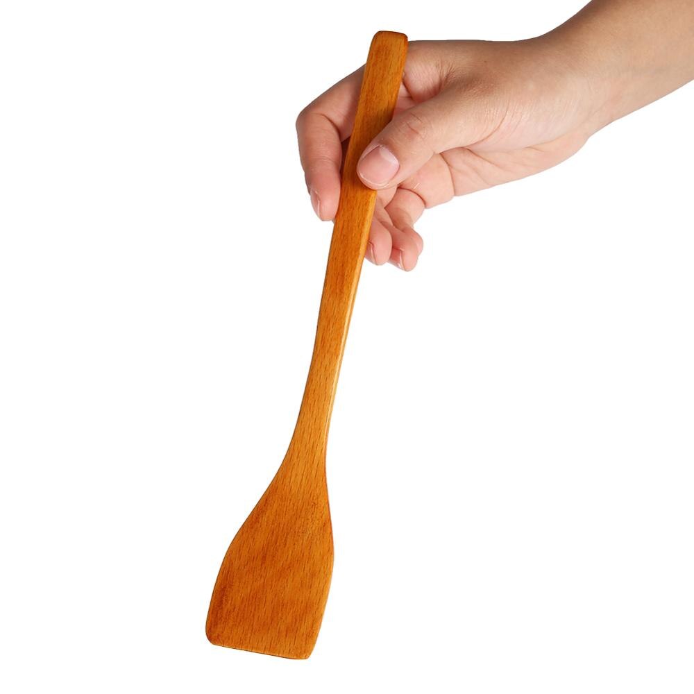 Espátula de madera antiadherente creativa, pala para fritos, utensilios de cocina, pala, herramientas de cocina casera práctica para hornear pasteles