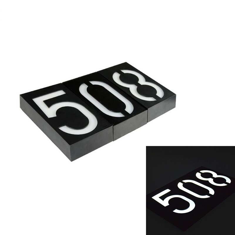 waterproof Solar Power Number LED Light Sign House Hotel Door Address Plaque Mailbox Digit Plate Solar Wall Door Lamp