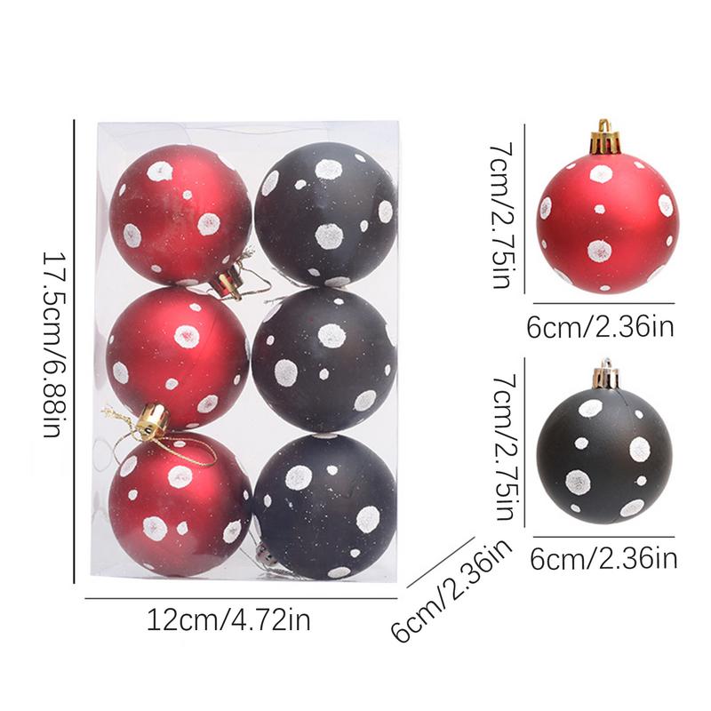 6 pçs natal árvore de natal bola 6cm bauble pendurado festa em casa ornamento decoração da árvore bolas festa pendurado pingente navidad