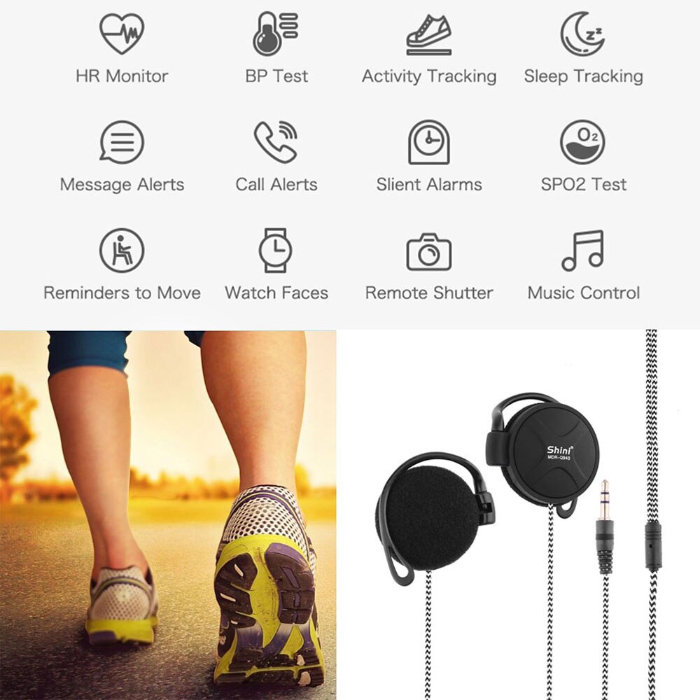 Universal Sport 3.5mm Stereo Ear-Hook Game Leisure Mobile Phone Headset Wired Earphones For Phone