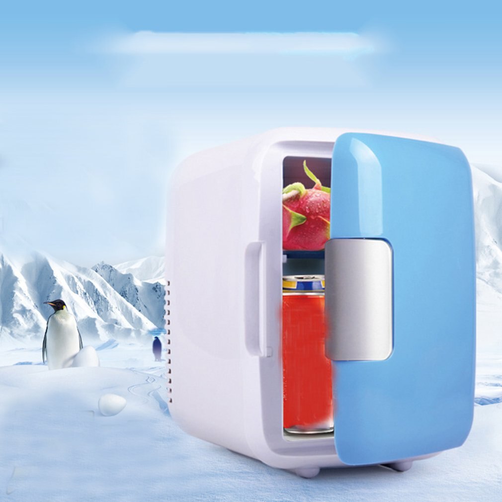 Mini 4-Liter Refrigerator Refrigeration Small Portable Constant Temperature Refrigerator For Home And Car Use: blue / Car 12V