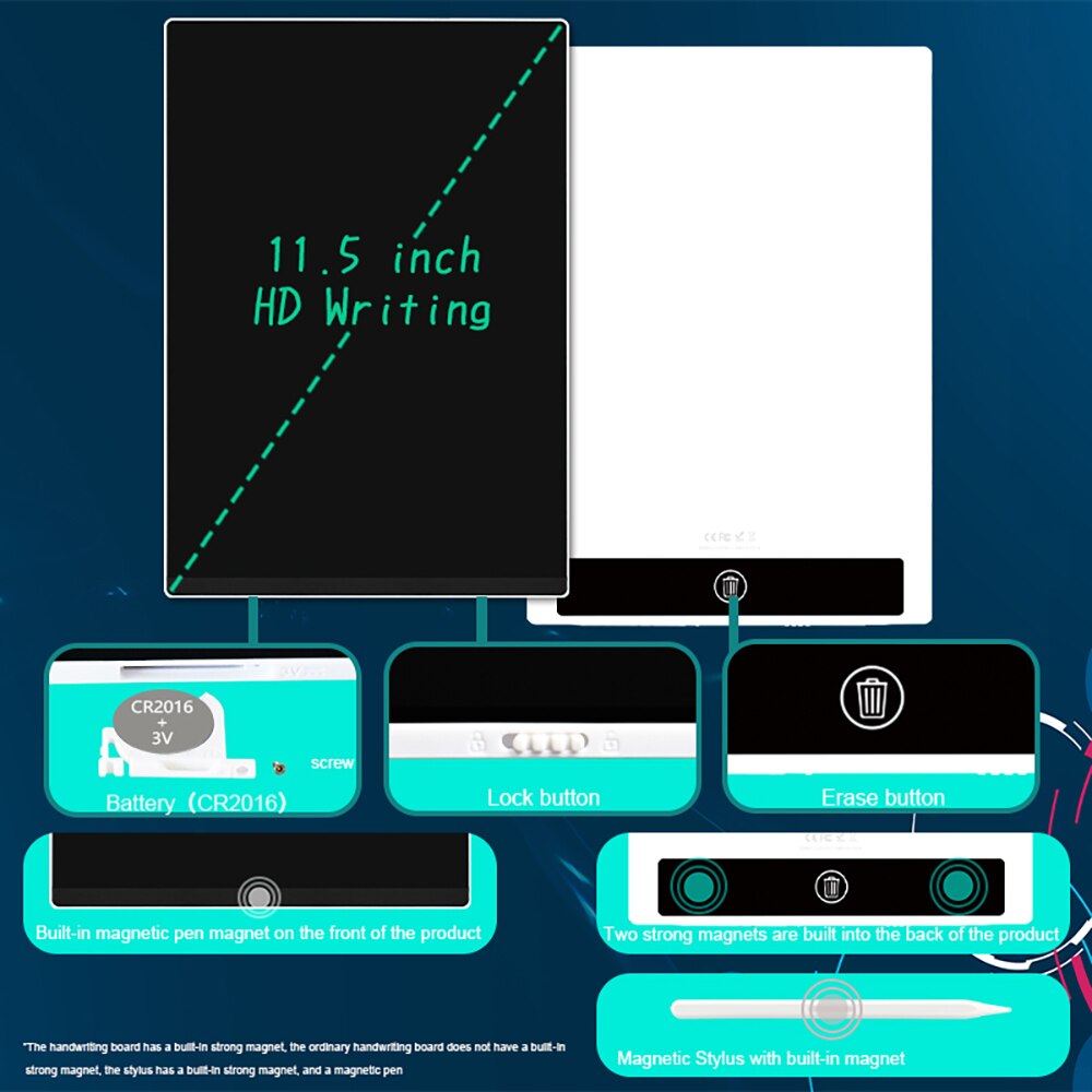 11.5/9.5Inch Ultrathin Drawing Board Full LCD Screen Writing Tablet Digital Graphic Electronic Handwriting Pad for Work and Home