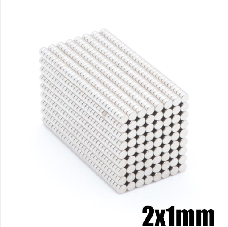 100 Pcs 2X1Mm N50 Neodymium Magneten Zeldzame Aarde Ronde Sterke Avondmaal Grade