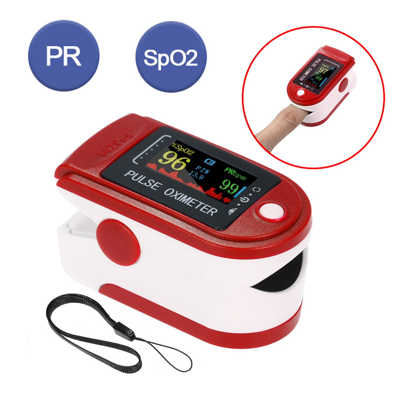 Digital Fingertip Pulse Oximeter OLED Display Blood Oxygen Sensor Saturation Mini SpO2 Monitor PR Pulse Rate Measurement Meter