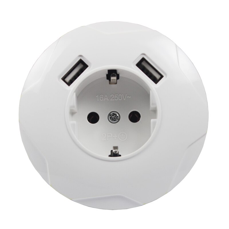 USB Wall Socket charger Double USB Port 5V 2A usb wall outlet white color LC-02