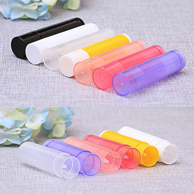 Tubos de bálsamo labial vacíos a granel, 5g, 5ml, con fondo giratorio, envase de bálsamo labial transparente rellenable para maquillaje cosmético DIY, 10 Uds.